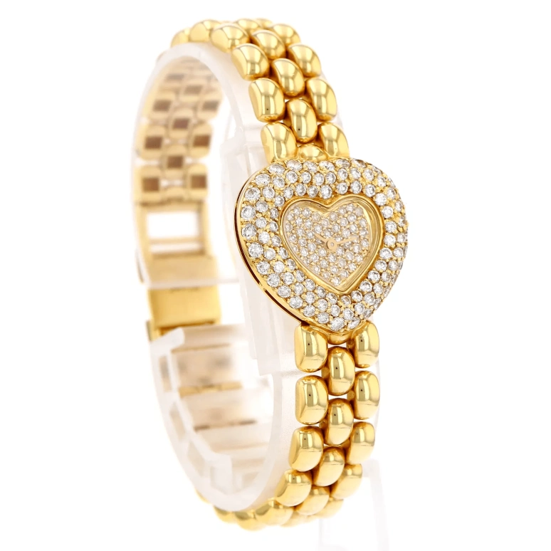 Chopard,Happy Diamonds 22mm,22mm,Yellow Gold,Gold,Quartz,Sapphire,Crystal Glass,Other,535,535-1
