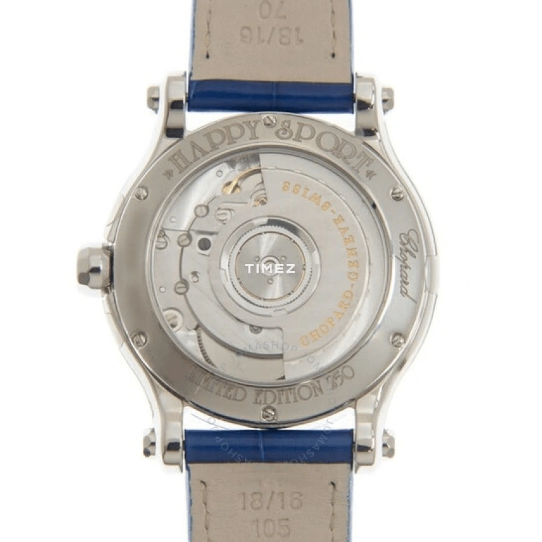 Chopard,Happy Diamonds 36mm,36mm,Stainless Steel,Blue,Automatic,Day,Sapphire,Crystal Glass,278559,278559-3020
