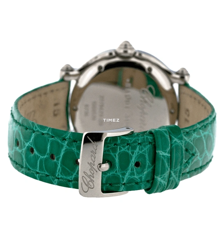 Chopard,Happy Diamonds 32mm,32mm,Stainless Steel,White Gold,Green,Quartz,Sapphire,Round,278429,278429-2001