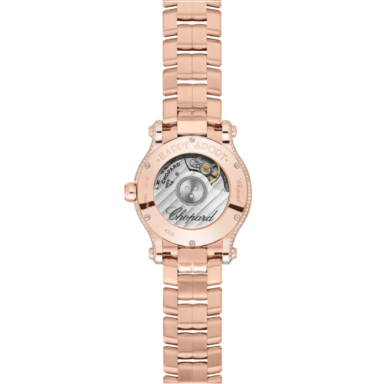 Chopard,Happy Sport 30mm,30mm,Rose Gold,White,Automatic,42hours,In-house Caliber,274302,274302-5004