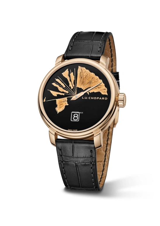 Chopard,L.U.C 40mm,40mm,Rose Gold,Dual,Gold,Black,Handwound,Power Reserve Indicator,Jumping Hours,161977,161977-5010