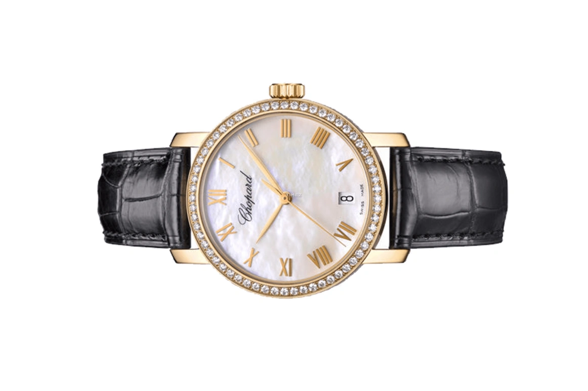 Chopard,Classic 33mm,33mm,Yellow Gold,White,Automatic,Day,Sapphire,134200,134200-0001