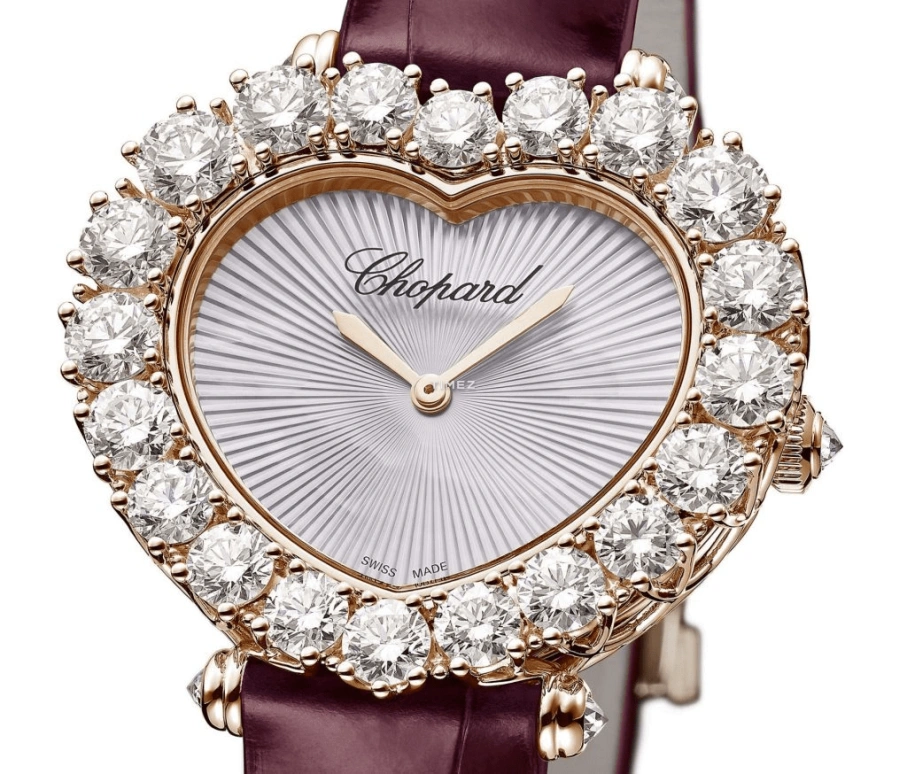 Chopard,L'HEURE DU DIAMANT 34x29.90mm,34x29.90mm,Rose Gold,Pink,Handwound,Sapphire,Crystal Glass,Other,13A439,13A439-5100