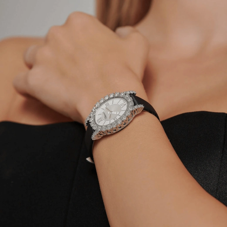 Chopard,L'HEURE DU DIAMANT 34mm,34mm,White Gold,White,Quartz,Oval,Silver,139384,139384-1004
