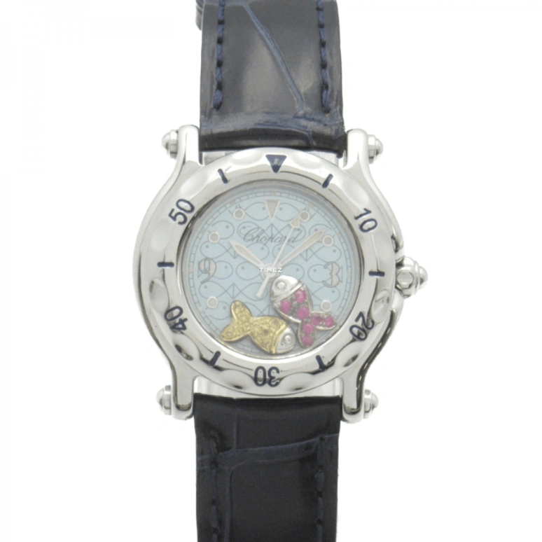 Chopard,Happy Sport 26mm,26mm,Stainless Steel,Blue,Quartz,Sapphire,Round,27,27/8923-402