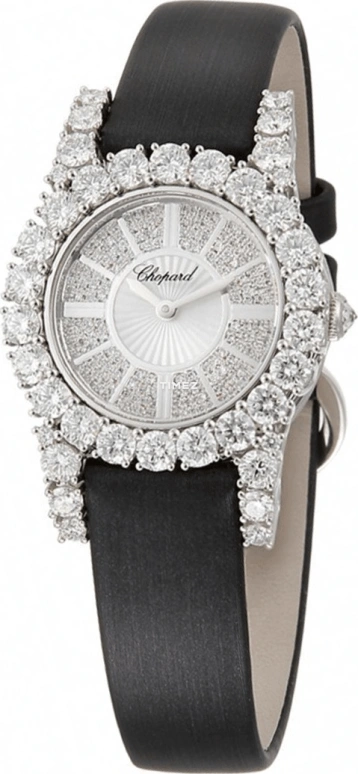 Chopard,Happy Diamonds 30mm,30mm,White Gold,Silver,Automatic,Sapphire,Crystal Glass,Round,139377,139377-1001