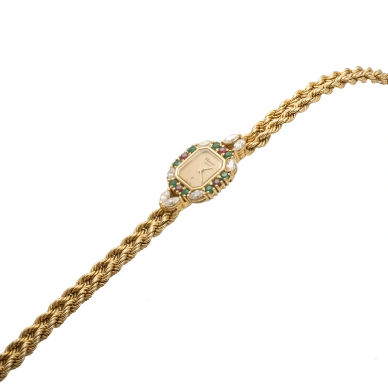 Chopard,Other 17mm,17mm,Yellow Gold,Gold,Quartz,Sapphire,Octagon,5151
