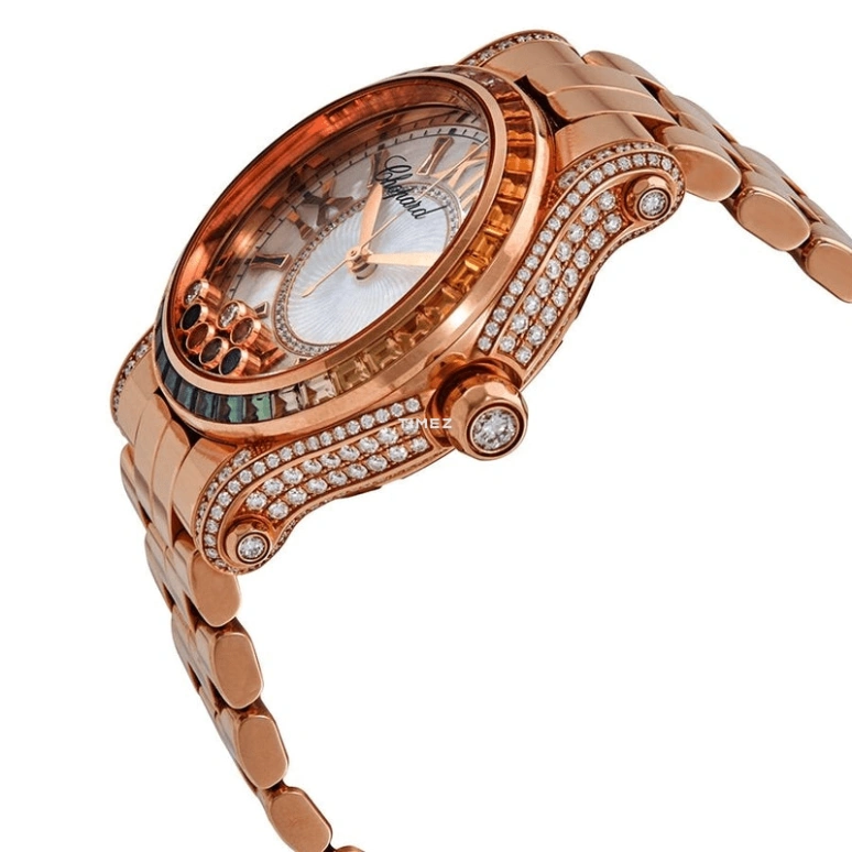Chopard,Happy Diamonds 36mm,36mm,Rose Gold,White,Automatic,Sapphire,Crystal Glass,Round,274891,274891-5008