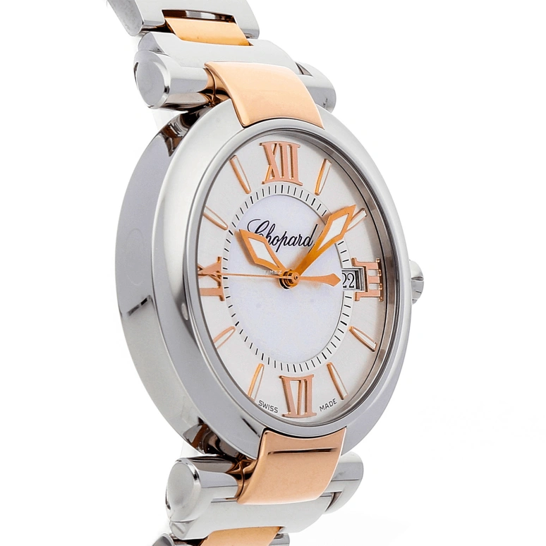 Chopard,IMPERIALE 40mm,40mm,Stainless Steel,Rose Gold,Silver White,Automatic,Day,Sapphire,Crystal Glass,388531,388531-6002