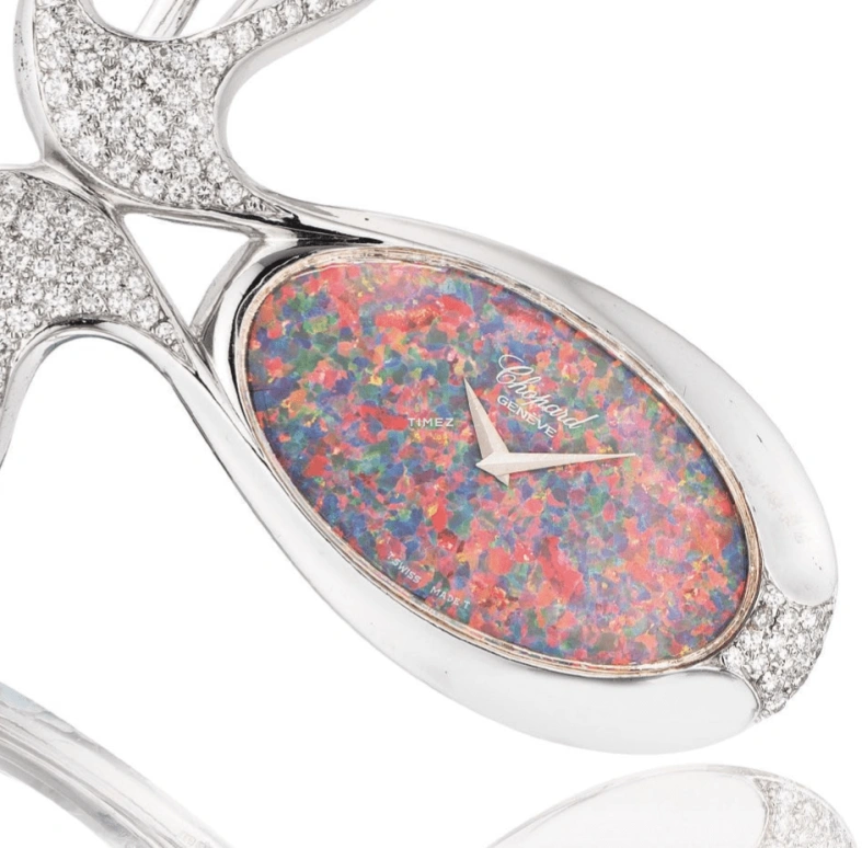 Chopard,Ladies' 45mm,45mm,White Gold,Multi-Color,Quartz,Silver,Diamonds,G3003,G3003/1