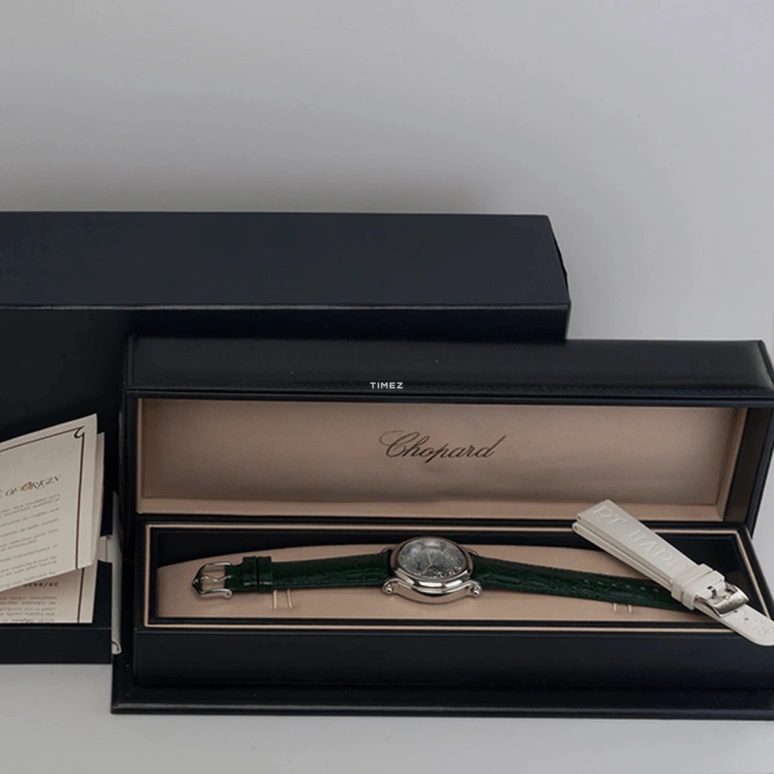 Chopard,Happy Sport 39mm,39mm,Stainless Steel,Green,Quartz,Day,Sapphire,Crystal Glass,28,28/8426-3001