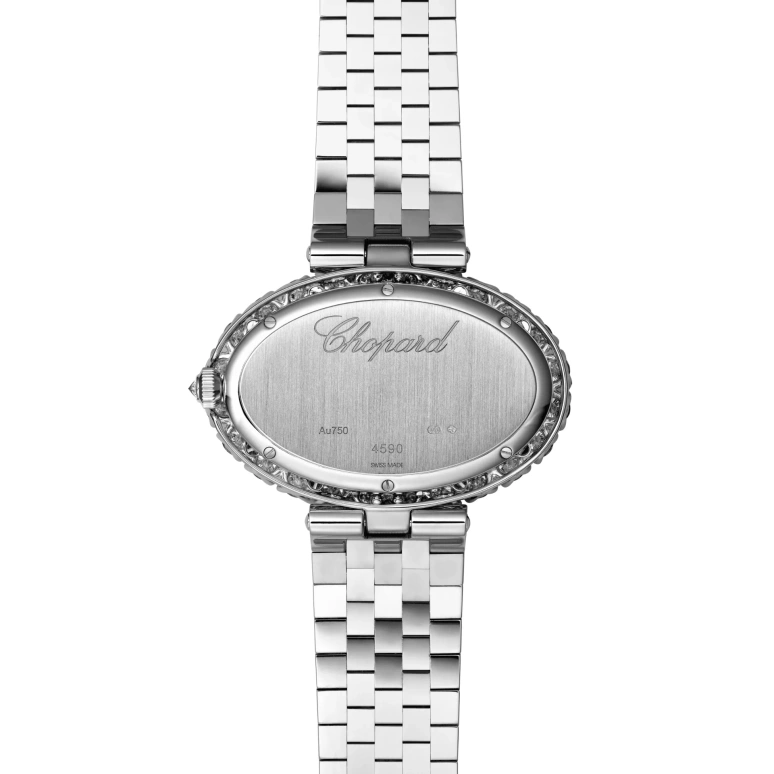 Chopard,L'HEURE DU DIAMANT 27.50x40.50mm,27.50x40.50mm,White Gold,Black,Quartz,Sapphire,Crystal Glass,Oval,10A376,10A376-1008
