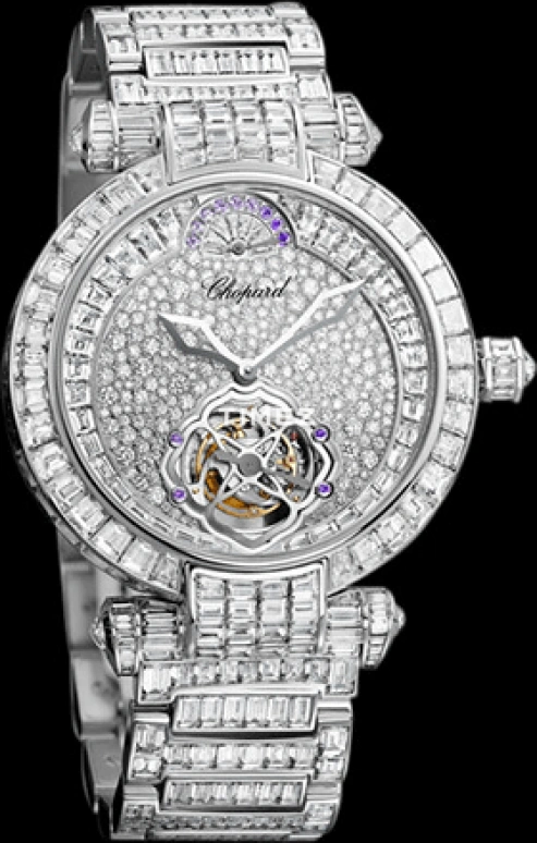 Chopard,IMPERIALE 42mm,42mm,White Gold,Silver,Handwound,Power Reserve Indicator,Tourbillon,384250,384250-1002