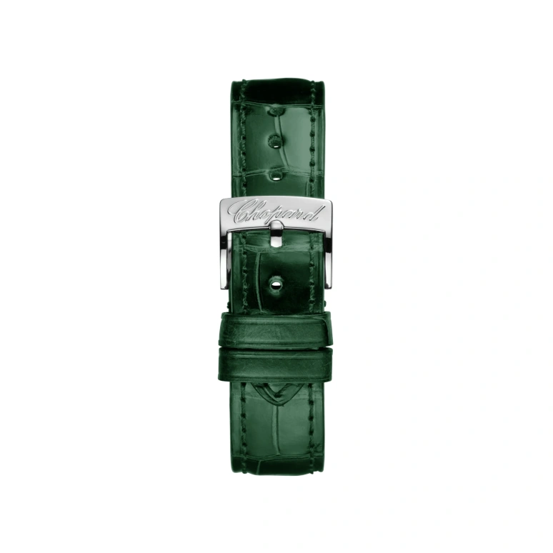 Chopard,Happy Sport 36mm,36mm,Stainless Steel,Rose Gold,Green,Sapphire,Crystal Glass,Rose Gold,Setting,Diamonds,278582,278582-6007
