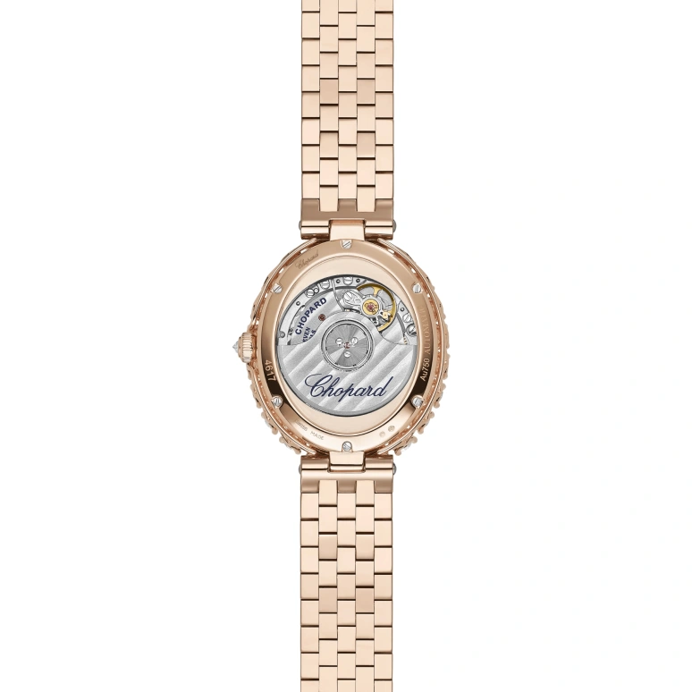 Chopard,L'HEURE DU DIAMANT 34x29mm,34x29mm,Rose Gold,Green,Automatic,Sapphire,Crystal Glass,Oval,10A384,10A384-5111