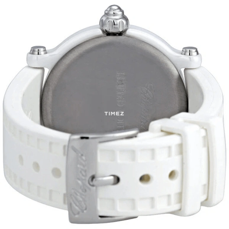 Chopard,Ladies' 38mm,38mm,Stainless Steel,Ceramic,White,Quartz,Day,Sapphire,Crystal Glass,288507,288507-9020