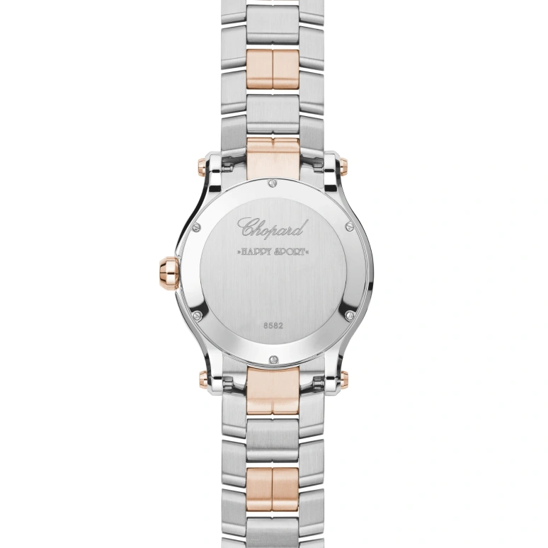 Chopard,Happy Sport 36mm,36mm,Stainless Steel,Rose Gold,Green,Sapphire,Crystal Glass,Rose Gold,278582,278582-6006