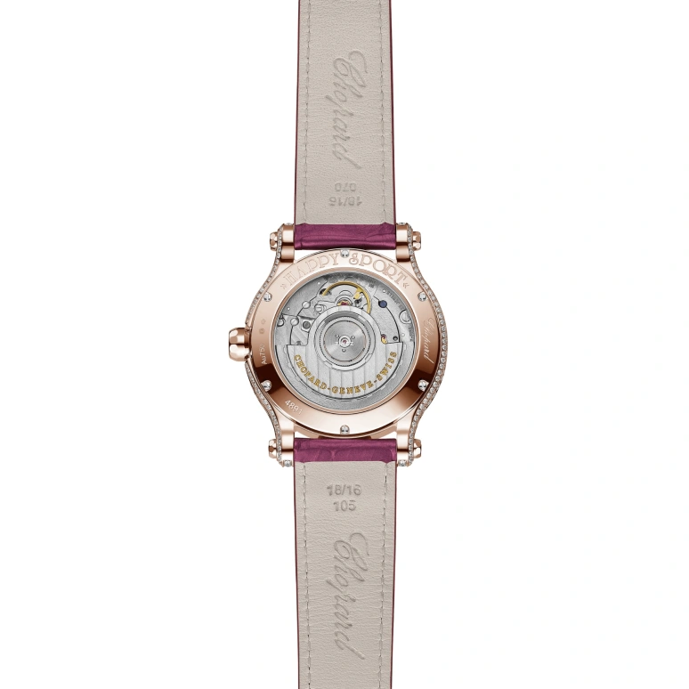 Chopard,Happy Sport 36mm,36mm,Rose Gold,Pink,Automatic,Sapphire,Crystal Glass,Round,274891,274891-5025