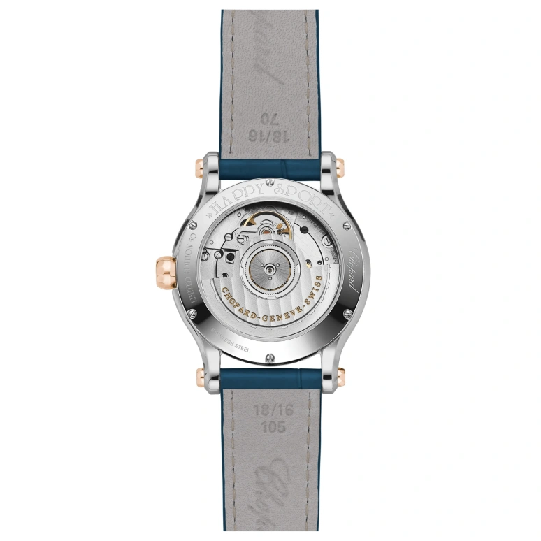 Chopard,Happy Sport 36mm,36mm,Stainless Steel,Gradient,Blue,Sapphire,Crystal Glass,Seconds,278578,278578-6003