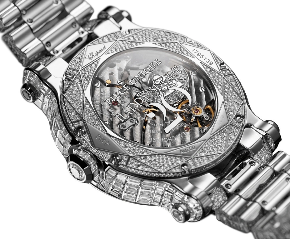 Chopard,Happy Sport 43mm,43mm,White Gold,Silver,Automatic,65hours,In-house Caliber,274496,274496-1001