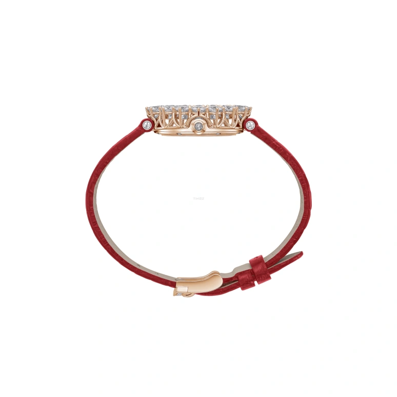 Chopard,L'HEURE DU DIAMANT 30x27mm,30x27mm,Rose Gold,Silver,Handwound,Sapphire,Crystal Glass,Oval,13A393,13A393-5106