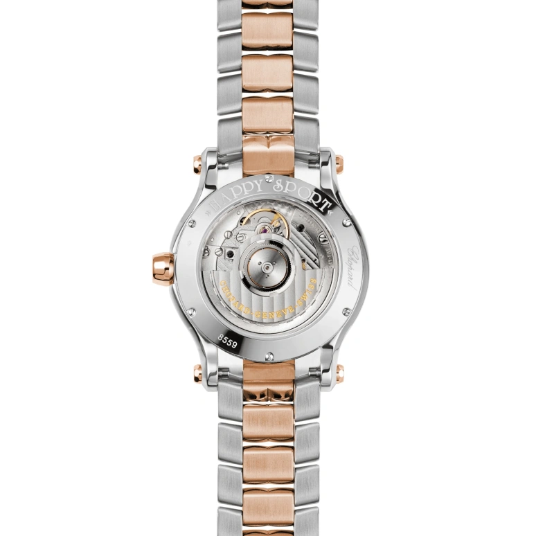 Chopard,Happy Sport 36mm,36mm,Stainless Steel,Rose Gold,Silver,Sapphire,Crystal Glass,Rose Gold,278559,278559-6002