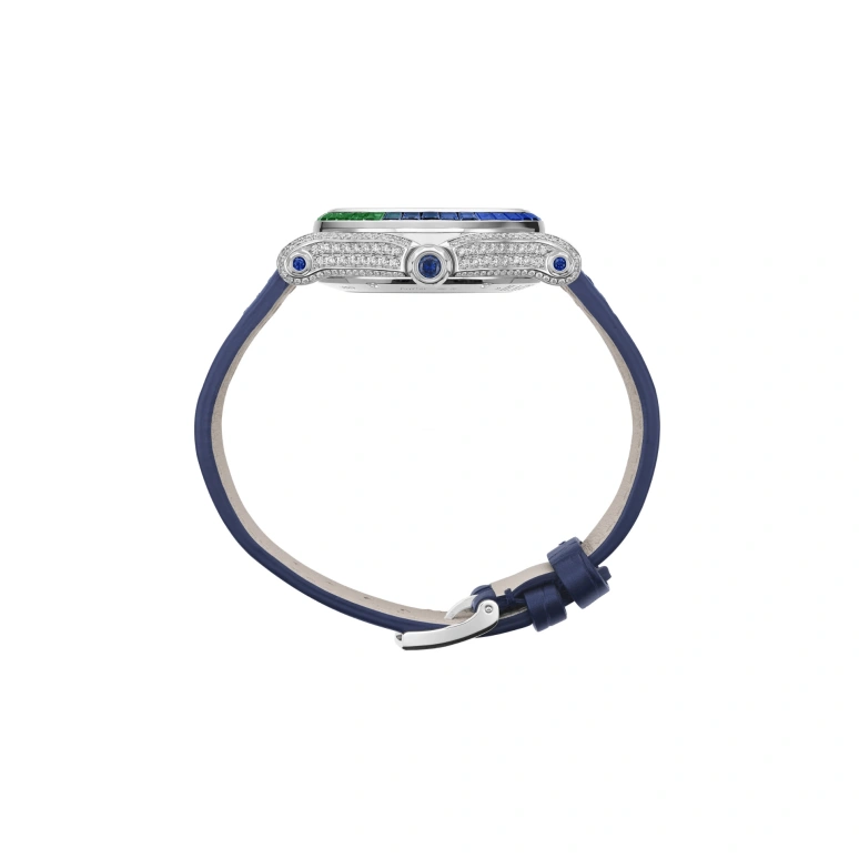 Chopard,Happy Sport 36mm,36mm,White Gold,Multi-Color,Blue,Sapphire,Crystal Glass,Setting,Diamonds,274891,274891-1027