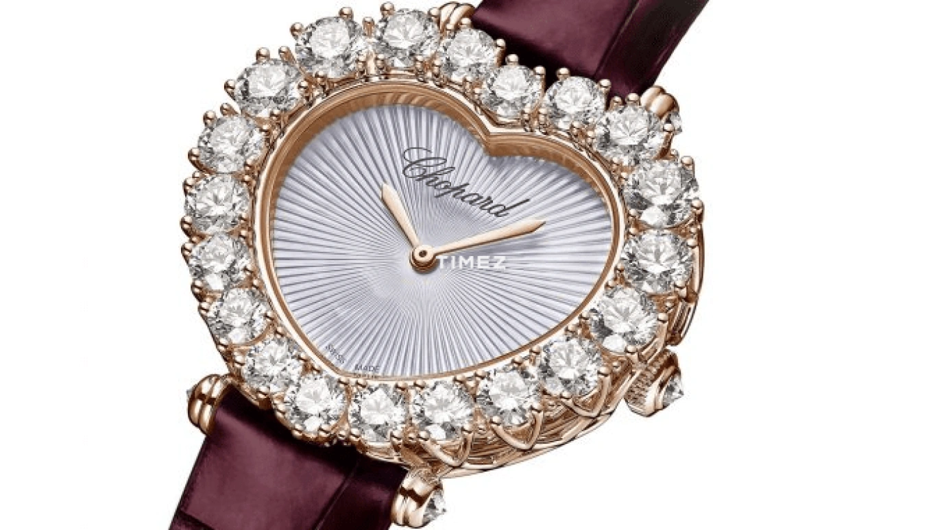 Chopard,L'HEURE DU DIAMANT 34x29.90mm,34x29.90mm,Rose Gold,Pink,Handwound,Sapphire,Crystal Glass,Other,13A439,13A439-5100