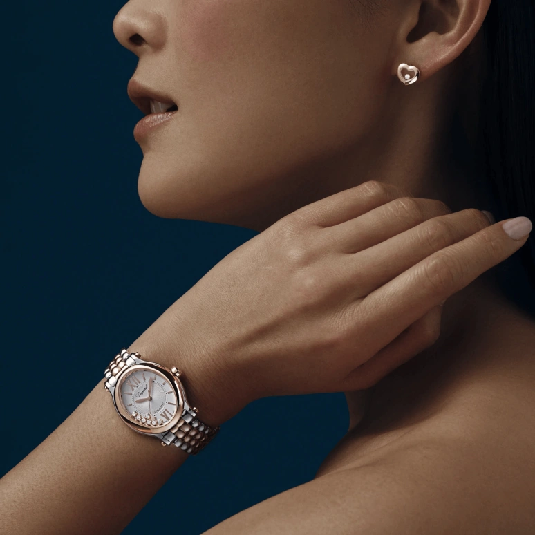 Chopard,Happy Sport 31.31x29mm,31.31x29mm,Stainless Steel,Blue,Silver,Automatic,42hours,In-house Caliber,278602,278602-6002