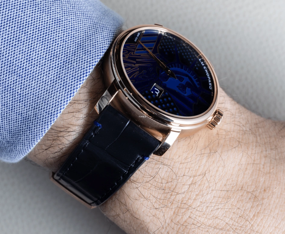 Chopard,L.U.C 40mm,40mm,Rose Gold,Blue,Handwound,Day,Sapphire,161977,161977-5004