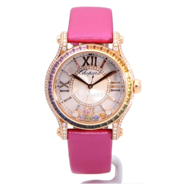 Chopard,Happy Diamonds 36mm,36mm,Rose Gold,White,Automatic,Sapphire,Crystal Glass,Round,274891,274891-5007