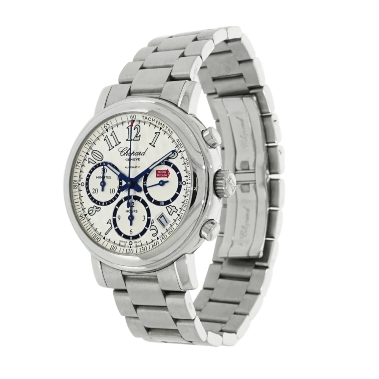 Chopard,Mille Miglia 39mm,39mm,Stainless Steel,Silver White,Automatic,Chronograph,Day,158331,158331-3002
