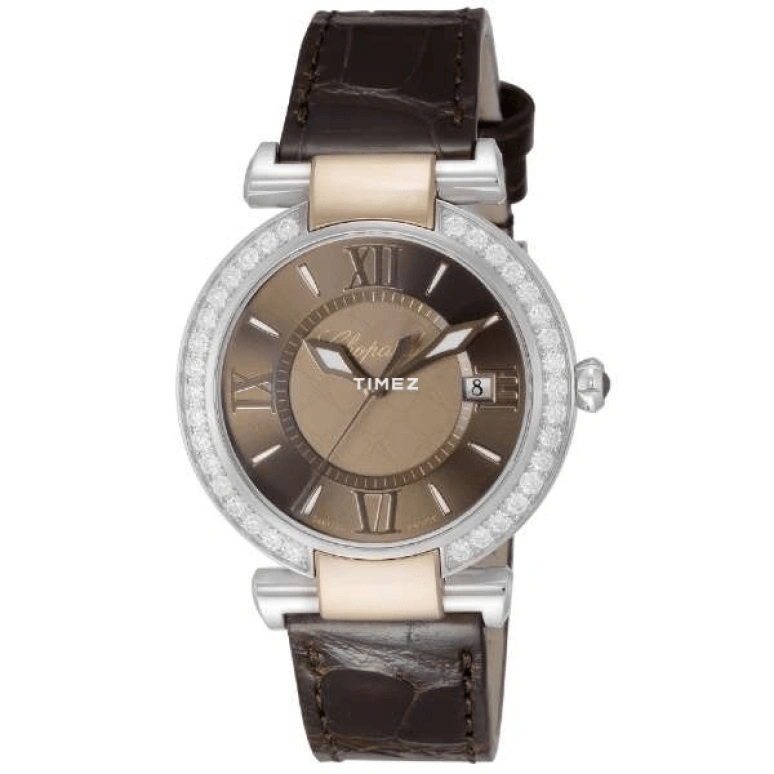 Chopard,IMPERIALE 36mm,36mm,Stainless Steel,Rose Gold,Coffee,Brown,Quartz,Day,Sapphire,388532,388532-6013