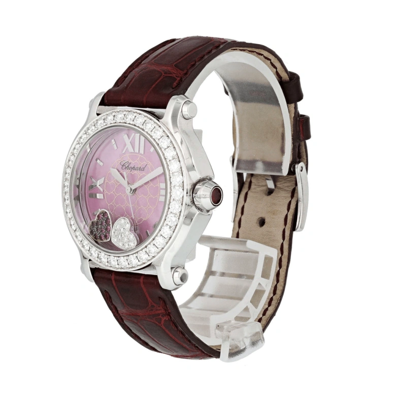 Chopard,Happy Diamonds 35mm,35mm,Stainless Steel,Pink,Quartz,Day,Sapphire,278475,278475-2002