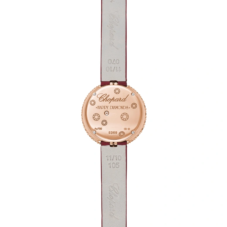Chopard,Happy Diamonds 28.60mm,28.60mm,Rose Gold,White,Quartz,Sapphire,Crystal Glass,Round,205369,205369-5001