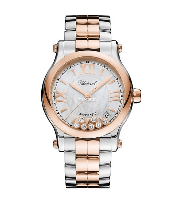 Chopard,Happy Sport 36mm,36mm,Stainless Steel,Silver,White,Automatic,Day,Sapphire,Crystal Glass,278559,278559-6009