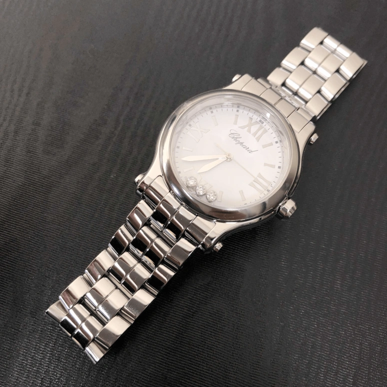 Chopard,Happy Sport 30mm,30mm,Stainless Steel,White,Quartz,Round,Silver,278590,278590-3002