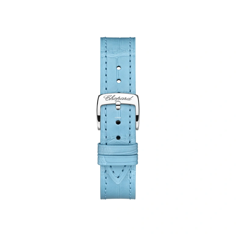 Chopard,Happy Sport 33mm,33mm,Rose Gold,Stainless Steel,Blue,Automatic,42hours,In-house Caliber,278608,278608-6013