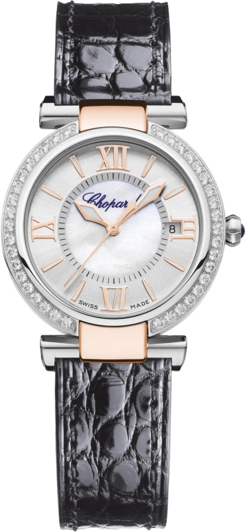 Chopard,IMPERIALE 29mm,29mm,Stainless Steel,Rose Gold,Sapphire,Crystal Glass,Rose Gold,Setting,Diamonds,388563,388563-6003