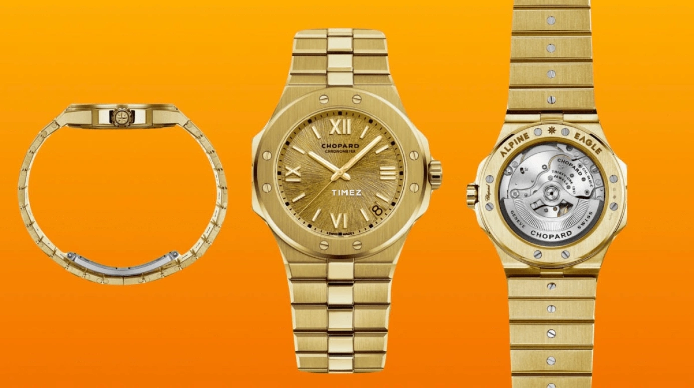 Chopard,Alpine Eagle 41mm,41mm,Yellow Gold,Gold,Automatic,Day,Sapphire,295363,295363-0001