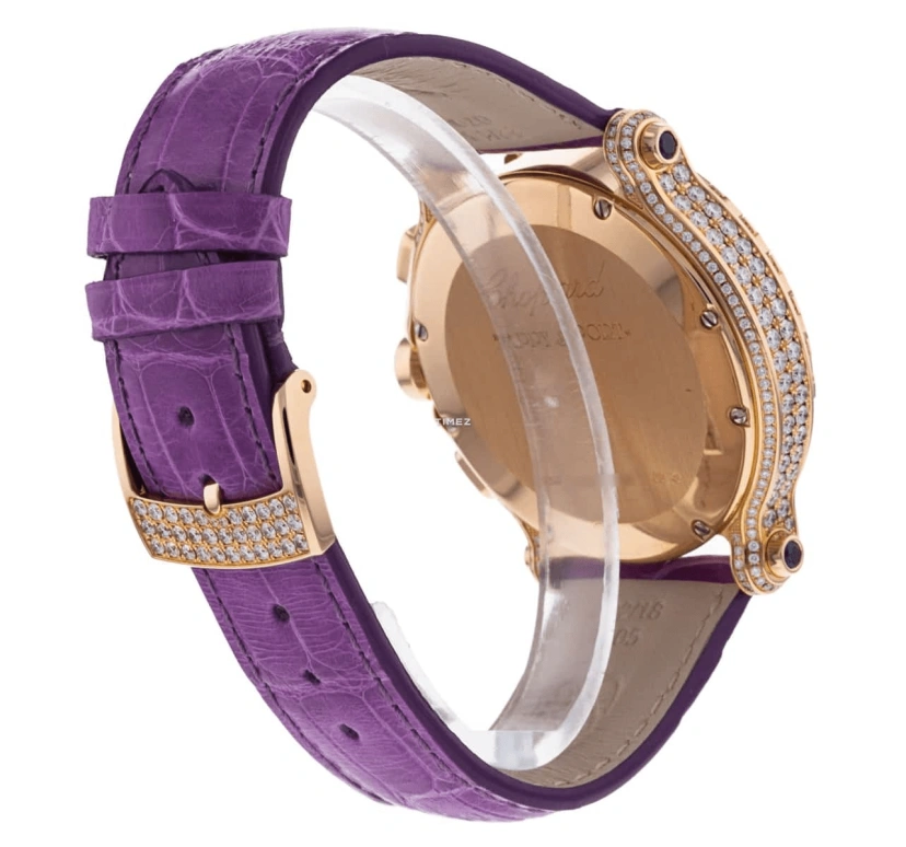 Chopard,Happy Sport 42mm,42mm,Rose Gold,Grey,Multi-Color,Quartz,Chronograph,Day,283582,283582-5017