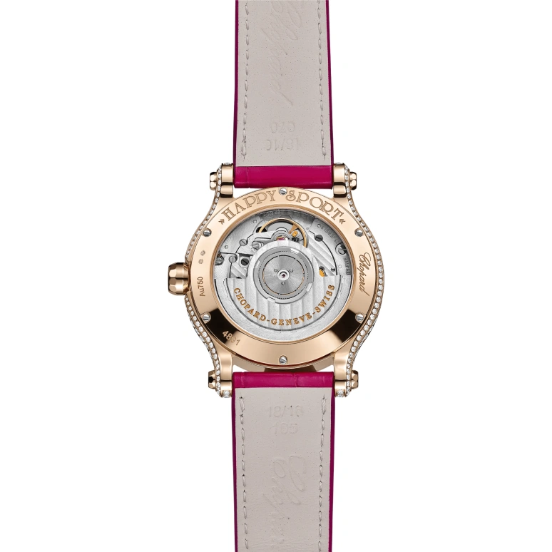 Chopard,Happy Sport 36mm,36mm,Rose Gold,Silver White,Automatic,Sapphire,Crystal Glass,Round,274891,274891-5028