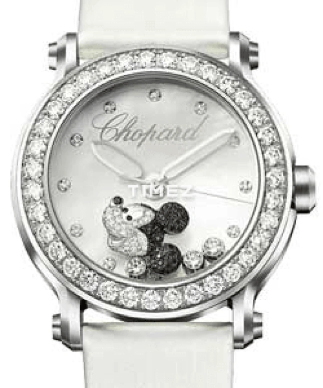 Chopard,Happy Diamonds 42mm,42mm,Stainless Steel,White,Silver,Quartz,Sapphire,Crystal Glass,Round,288524,288524-3005