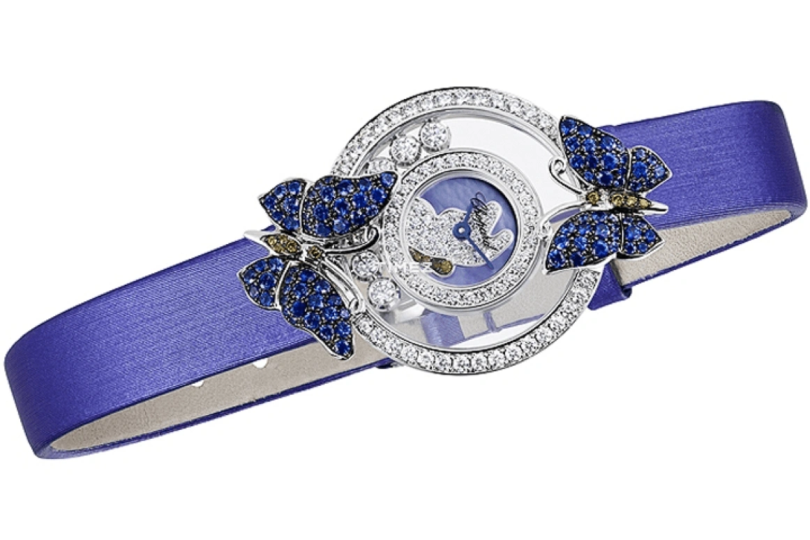 Chopard,Happy Diamonds 25.80mm,25.80mm,White Gold,Silver,Purple,Quartz,Sapphire,Round,204423,204423-1001
