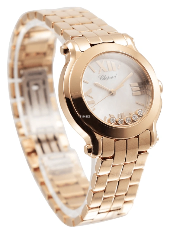 Chopard,Happy Diamonds 30mm,30mm,Rose Gold,White,Quartz,Sapphire,Round,274189,274189-5003