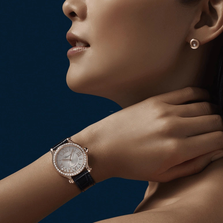 Chopard,Happy Sport 33mm,33mm,Rose Gold,Ocean Blue,Silver,Blue,Gold,Automatic,42hours,In-house Caliber,275378,275378-5003