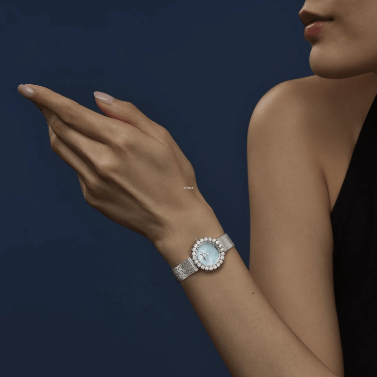 Chopard,L'HEURE DU DIAMANT 26mm,26mm,White Gold,Blue,Handwound,Sapphire,Crystal Glass,Round,10A178,10A178-1314