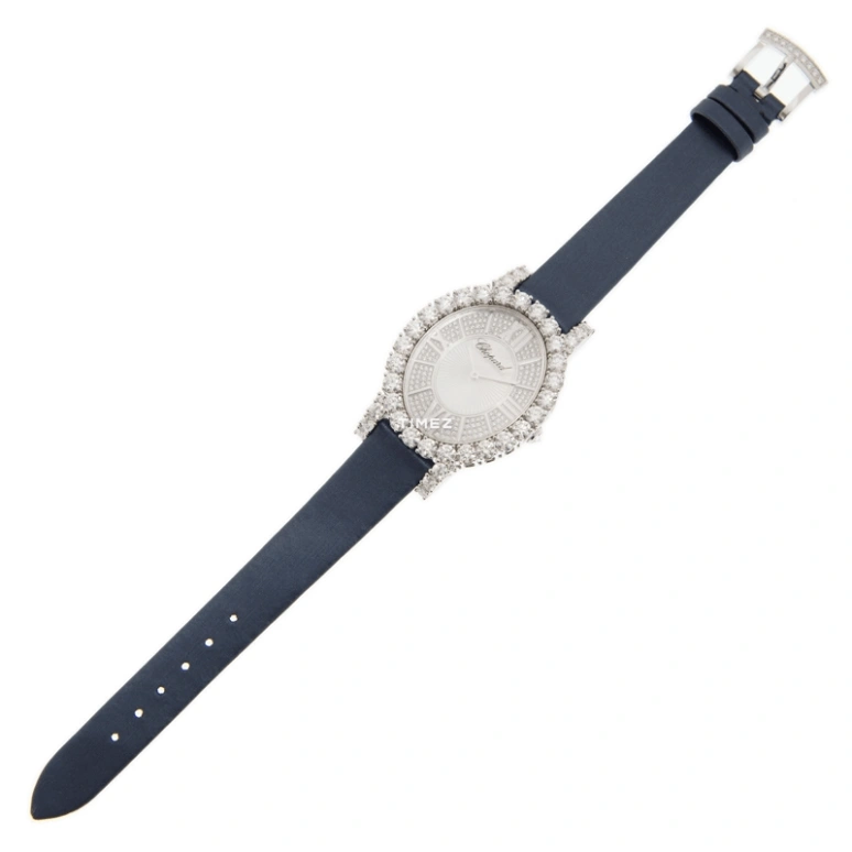 Chopard,Happy Diamonds 40x34.10mm,40x34.10mm,White Gold,White,Quartz,Sapphire,Crystal Glass,Oval,139383,139383-1001