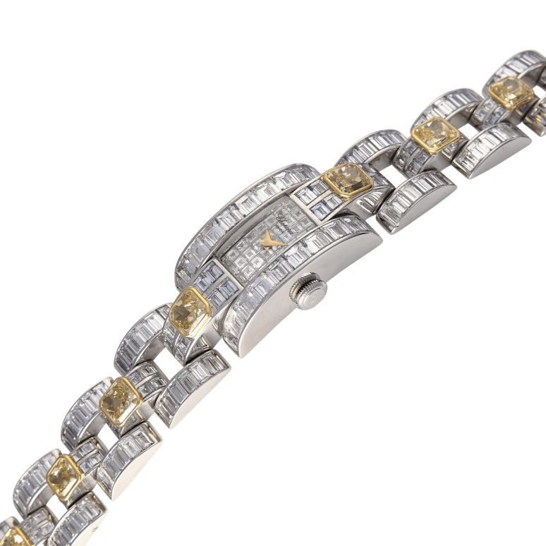 Chopard,La Strada 18.50mm,18.50mm,White Gold,Silver,Quartz,Sapphire,Rectangular,416627,416627-9001