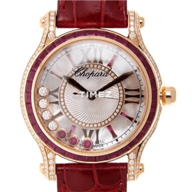 Chopard,Happy Diamonds 36mm,36mm,Rose Gold,White,Automatic,Sapphire,Crystal Glass,Round,274891,274891-5004